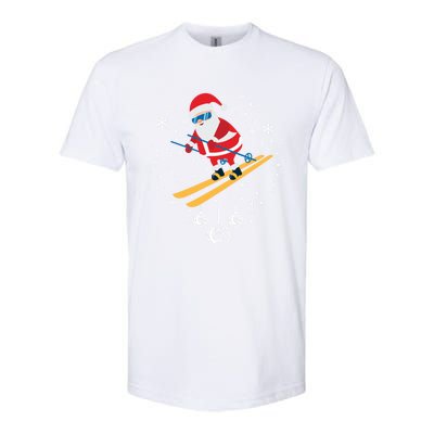 Funny Skiing Santa Christmas Ornat Xmas Pajama Ski Skier Gift Softstyle CVC T-Shirt