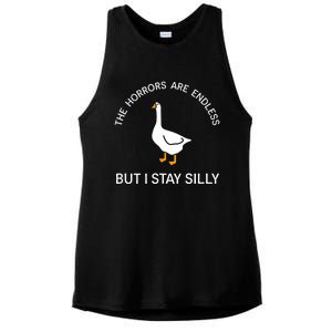 Funny Stay Silly Goose Horrors Are Endless Meme Ladies PosiCharge Tri-Blend Wicking Tank