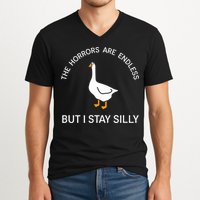 Funny Stay Silly Goose Horrors Are Endless Meme V-Neck T-Shirt