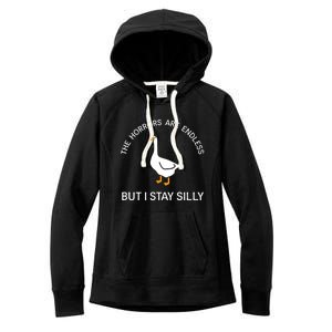 Funny Stay Silly Goose Horrors Are Endless Meme Women's Fleece Hoodie