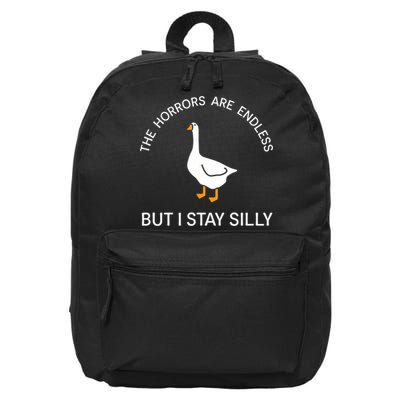 Funny Stay Silly Goose Horrors Are Endless Meme 16 in Basic Backpack