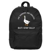 Funny Stay Silly Goose Horrors Are Endless Meme 16 in Basic Backpack