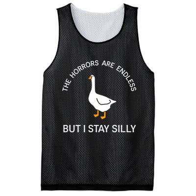 Funny Stay Silly Goose Horrors Are Endless Meme Mesh Reversible Basketball Jersey Tank