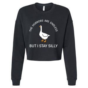 Funny Stay Silly Goose Horrors Are Endless Meme Cropped Pullover Crew