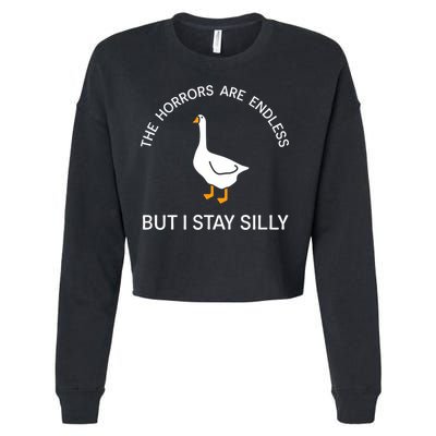 Funny Stay Silly Goose Horrors Are Endless Meme Cropped Pullover Crew