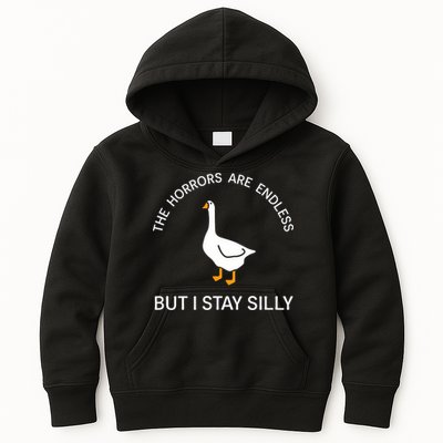 Funny Stay Silly Goose Horrors Are Endless Meme Kids Hoodie