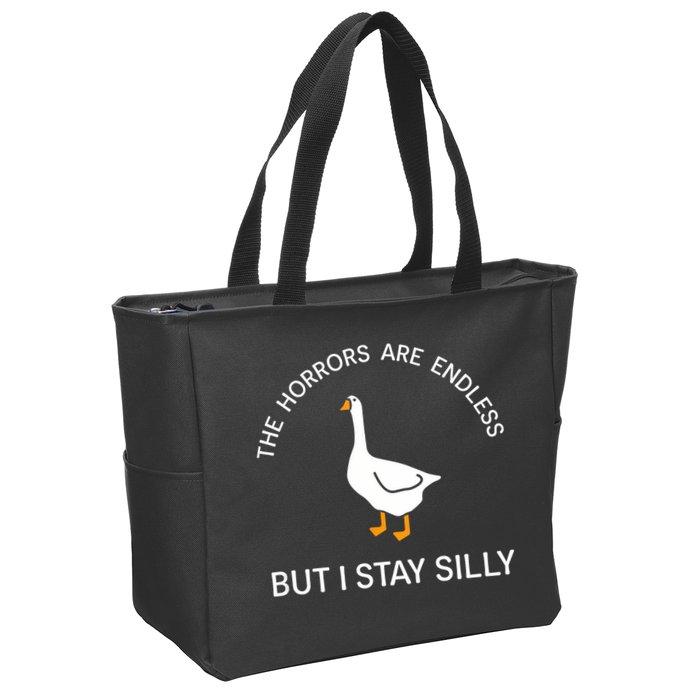 Funny Stay Silly Goose Horrors Are Endless Meme Zip Tote Bag