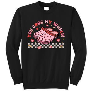 Funny Shoes Sandals Valentines Day You Croc My World Sweatshirt