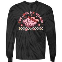 Funny Shoes Sandals Valentines Day You Croc My World Tie-Dye Long Sleeve Shirt