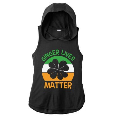 Flag Shamrock St Patricks Day Ladies PosiCharge Tri-Blend Wicking Draft Hoodie Tank