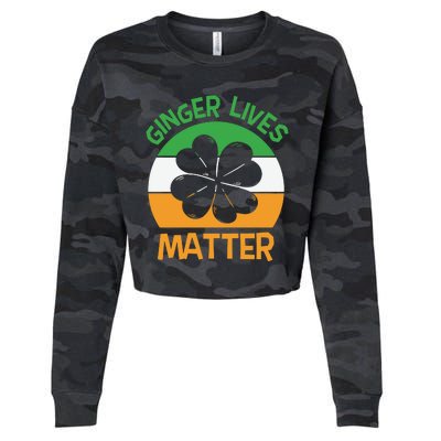 Flag Shamrock St Patricks Day Cropped Pullover Crew