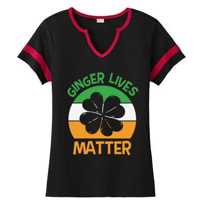 Flag Shamrock St Patricks Day Ladies Halftime Notch Neck Tee