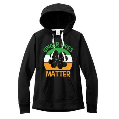 Flag Shamrock St Patricks Day Women's Fleece Hoodie