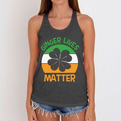 Flag Shamrock St Patricks Day Women's Knotted Racerback Tank