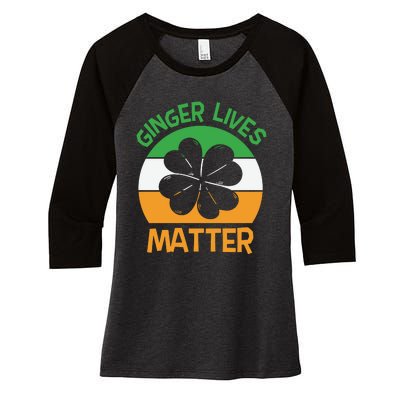 Flag Shamrock St Patricks Day Women's Tri-Blend 3/4-Sleeve Raglan Shirt