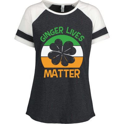 Flag Shamrock St Patricks Day Enza Ladies Jersey Colorblock Tee