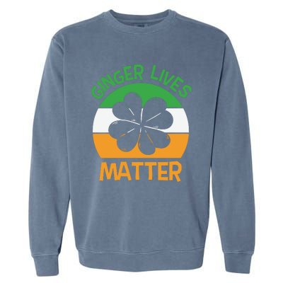 Flag Shamrock St Patricks Day Garment-Dyed Sweatshirt