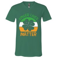 Flag Shamrock St Patricks Day V-Neck T-Shirt