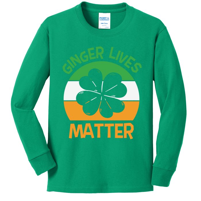 Flag Shamrock St Patricks Day Kids Long Sleeve Shirt