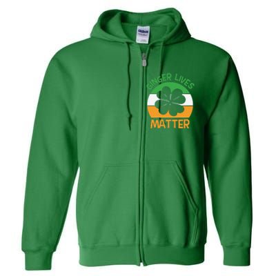 Flag Shamrock St Patricks Day Full Zip Hoodie