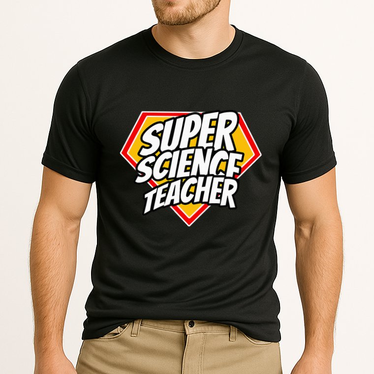 Funny Super Science Teacher Superhero Teacher Cooling Performance Crew T-Shirt