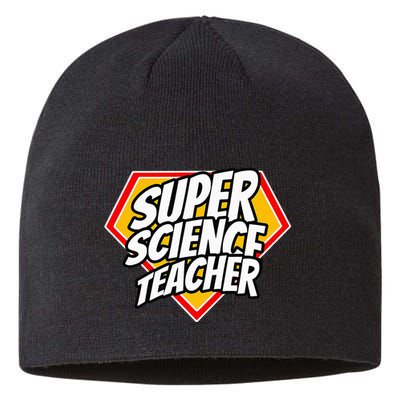 Funny Super Science Teacher Superhero Teacher Sustainable Beanie