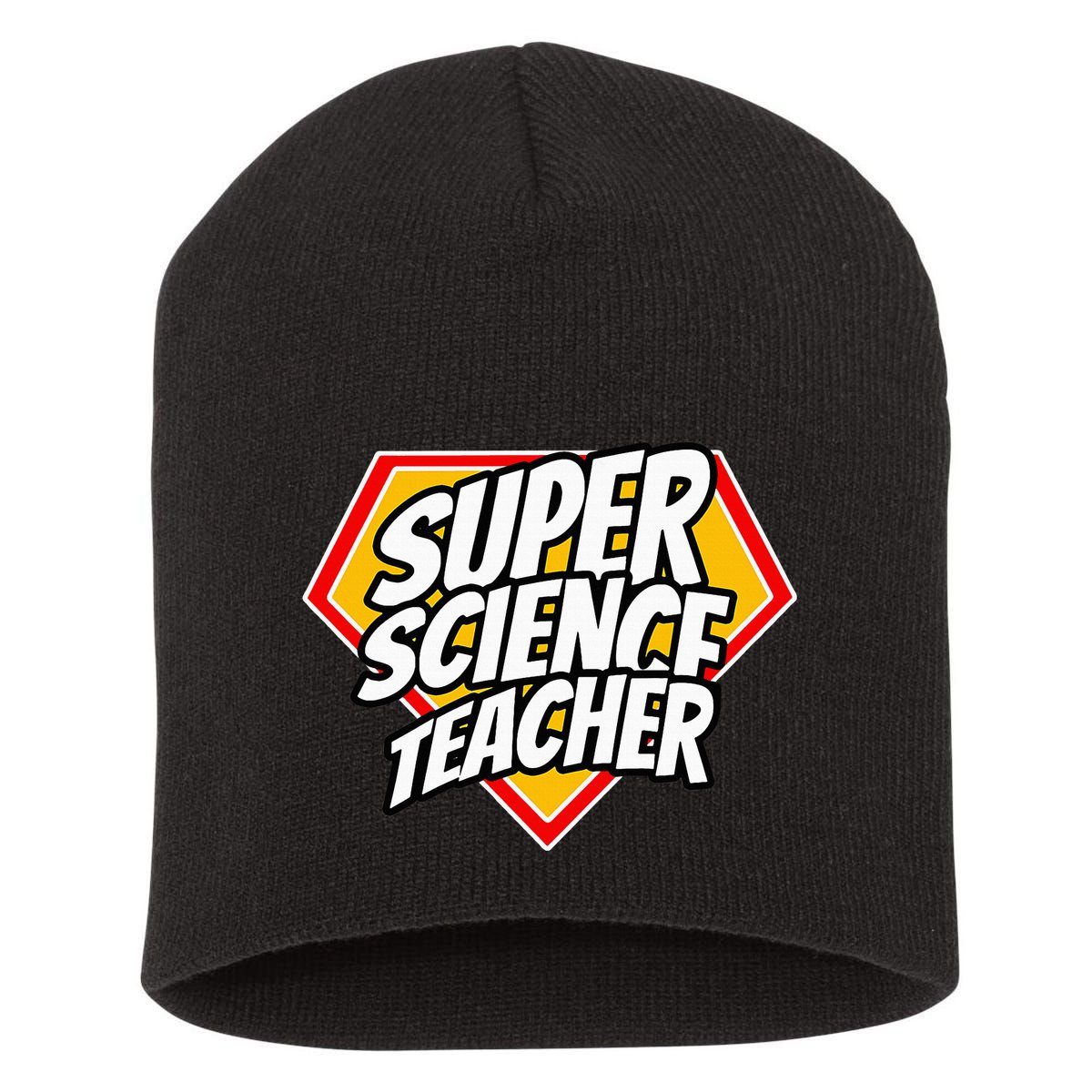 Funny Super Science Teacher Superhero Teacher Short Acrylic Beanie