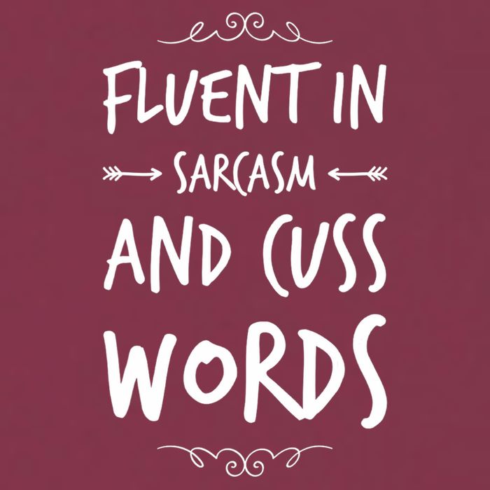 Funny Sarcastic Saying Of Fluent In Sarcasm And Cuss Words 16oz Travel Tumbler