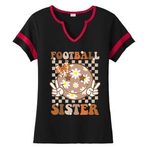 Football Sister Sport Lover Ladies Halftime Notch Neck Tee