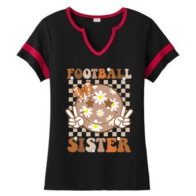 Football Sister Sport Lover Ladies Halftime Notch Neck Tee