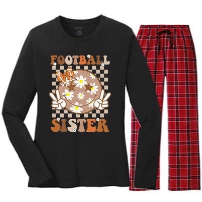 Football Sister Sport Lover Women's Long Sleeve Flannel Pajama Set 