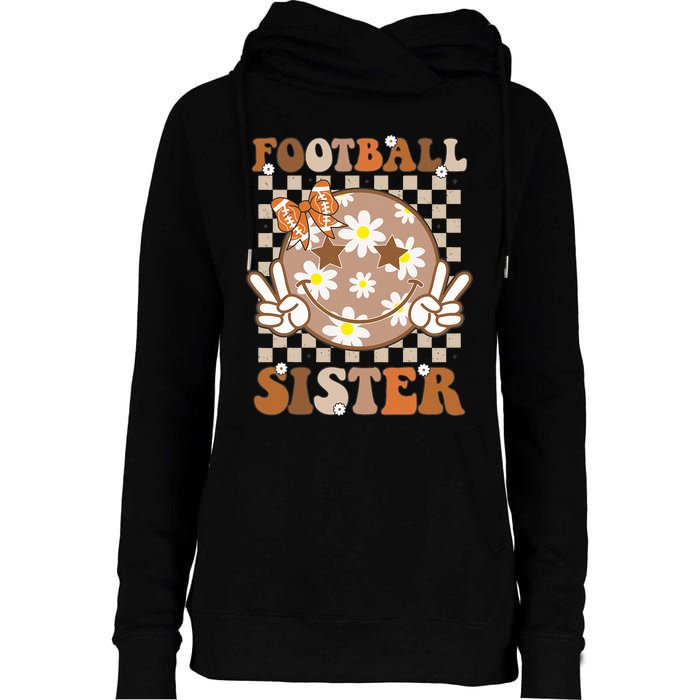 Football Sister Sport Lover Womens Funnel Neck Pullover Hood