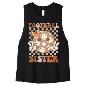 Football Sister Sport Lover Women's Racerback Cropped Tank