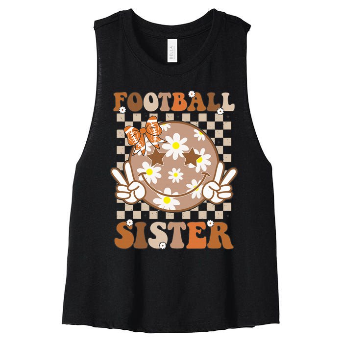 Football Sister Sport Lover Women's Racerback Cropped Tank