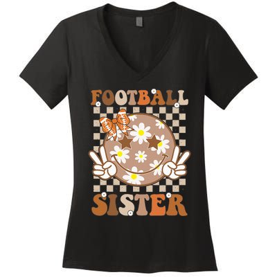 Football Sister Sport Lover Women's V-Neck T-Shirt