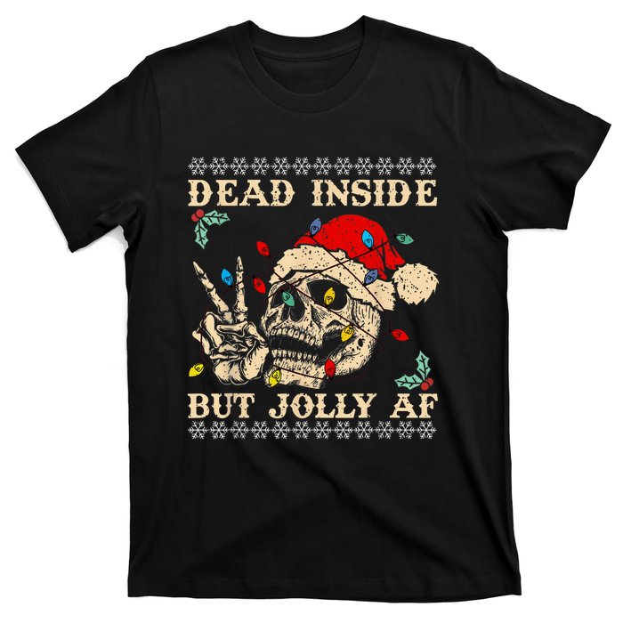 Festive Sarcastic Snarky Skeleton Ugly Christmas T-Shirt