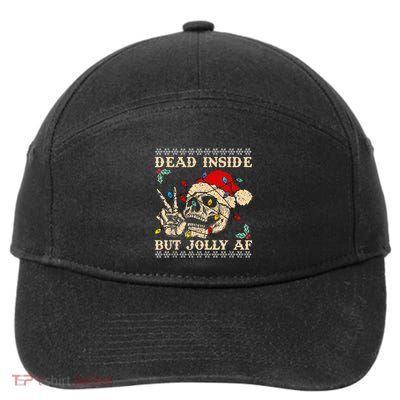 Festive Sarcastic Snarky Skeleton Ugly Christmas 7-Panel Snapback Hat