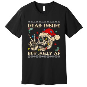 Festive Sarcastic Snarky Skeleton Ugly Christmas Premium T-Shirt