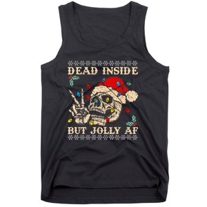 Festive Sarcastic Snarky Skeleton Ugly Christmas Tank Top