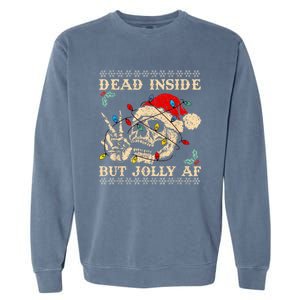 Festive Sarcastic Snarky Skeleton Ugly Christmas Garment-Dyed Sweatshirt