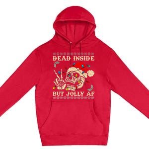 Festive Sarcastic Snarky Skeleton Ugly Christmas Premium Pullover Hoodie