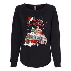 Firetruck Santa Sleigh Fire Christmas Firefighter Xmas Gift Womens California Wash Sweatshirt