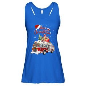 Firetruck Santa Sleigh Fire Christmas Firefighter Xmas Gift Ladies Essential Flowy Tank