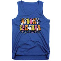 Funny Spooky Season Retro Spooky Teacher Halloween Costume Tank Top