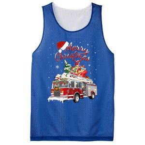 Firetruck Santa Sleigh Fire Christmas Firefighter Xmas Gift Mesh Reversible Basketball Jersey Tank