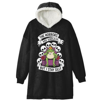 Funny Stay Silly The Horrors Are Endless Meme Remain Silly Hooded Wearable Blanket