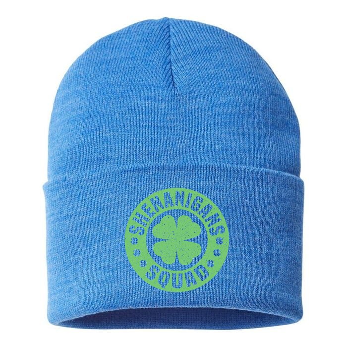 Funny Shenanigans Squad Happy St. Patrick's Day Outfit Sustainable Knit Beanie