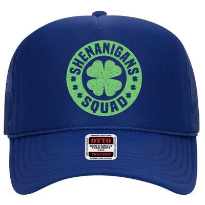 Funny Shenanigans Squad Happy St. Patrick's Day Outfit High Crown Mesh Back Trucker Hat