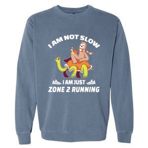 Funny Sloth Slow Runner Team Im Just Zone 2 Running Funny Gift Garment-Dyed Sweatshirt