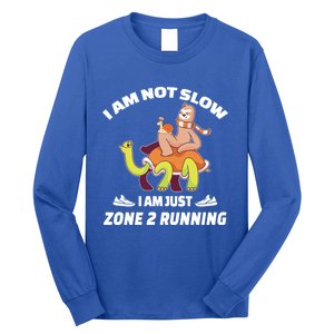 Funny Sloth Slow Runner Team Im Just Zone 2 Running Funny Gift Long Sleeve Shirt